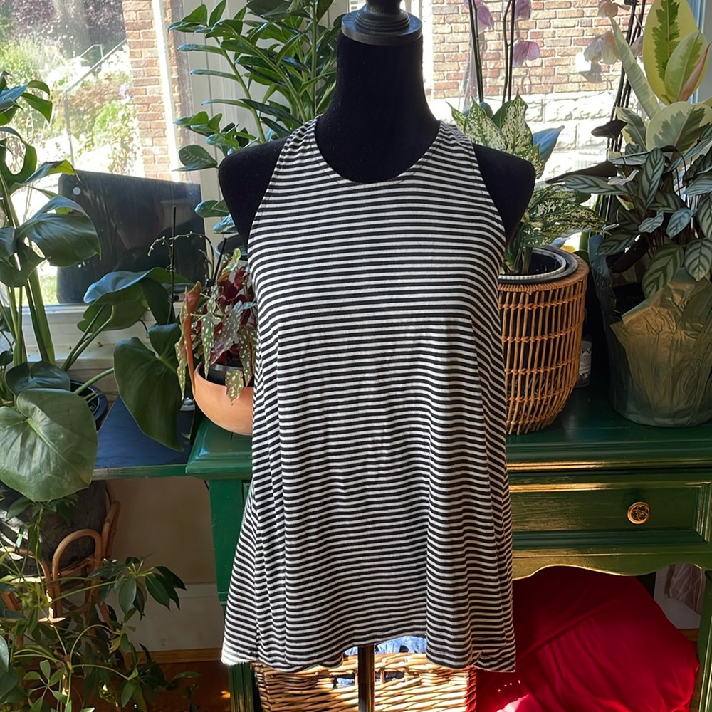 Athleta striped razor back tank